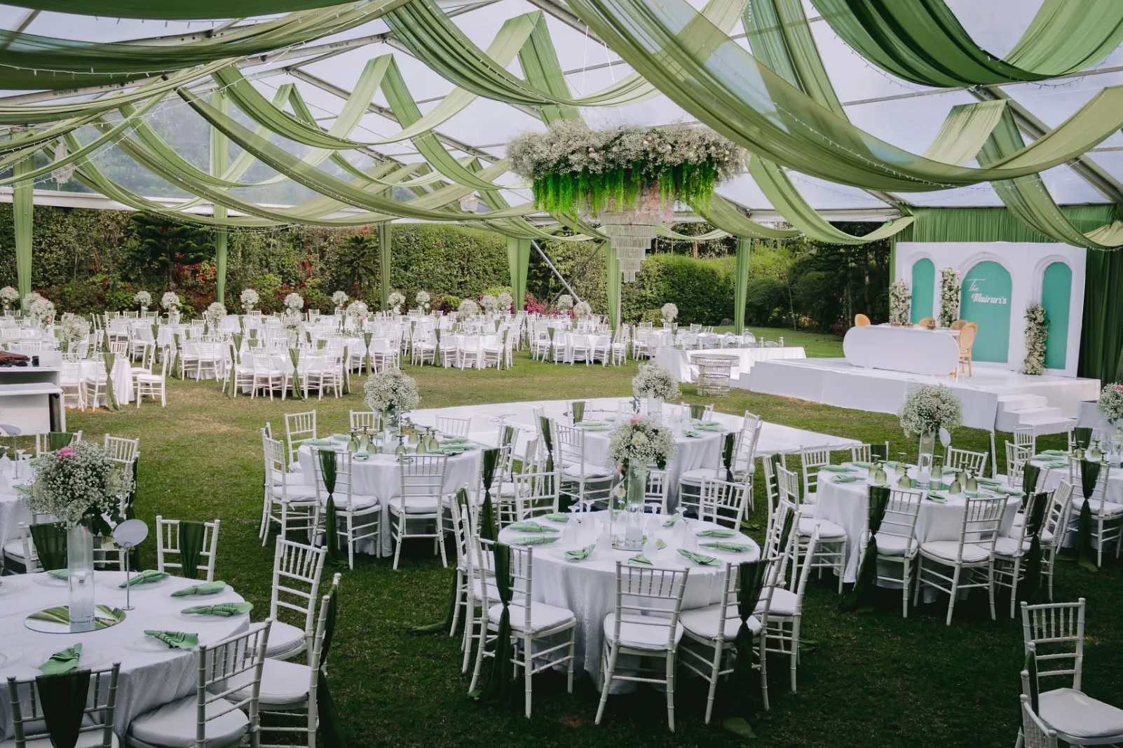 Colorful church wedding decor